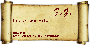 Fresz Gergely névjegykártya